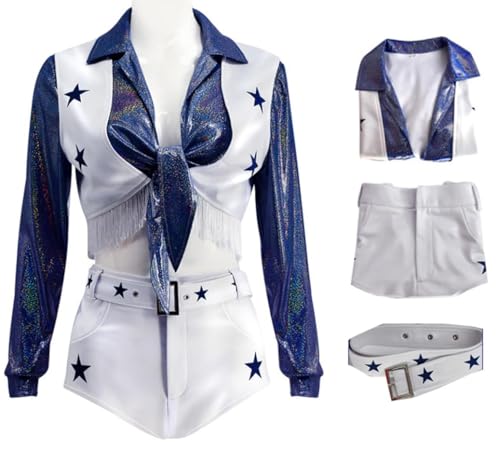 Erwachsener Fußball Mädchen Cheerleader Cosplay Kostüm Star Cheerleader Halloween Bühne Outfit Crop Top Shorts Erwachsener Fußball Mädchen Cheerleader Cosplay Kostüm Star Cheerleader Halloween Bühne Outfit Crop Top Shorts von KaloKLU