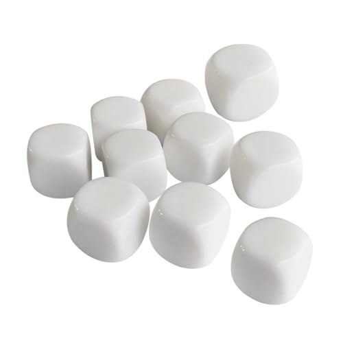 10 runde Blanko-Würfel mit sechs Seiten, blanko, weiß, Würfel, Spiel-Würfel, Lernwürfel 10 runde Blanko-Würfel mit sechs Seiten, blanko, weiß, Würfel, Spiel-Würfel, Lernwürfel von Kalttoy