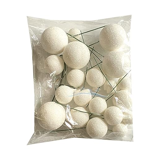 20 Stück Tortenaufsatz, kugelförmiger Kucheneinsatz, Cupcake-Topper, Schaumstoff-Kuchenspieße von Kalttoy