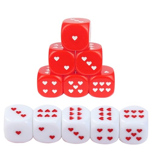 25 mm sechsseitige Würfel, Acryl, Spielwürfel, Klassenzimmer, bunte Würfel, Herzform 25 mm sechsseitige Würfel, Acryl, Spielwürfel, Klassenzimmer, bunte Würfel, Herzform von Kalttoy