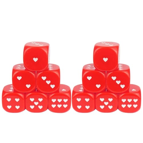 25 mm sechsseitige Würfel, Acryl, Spielwürfel, Klassenzimmer, bunte Würfel, Herzform von Kalttoy