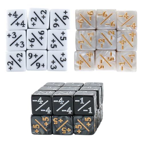 36 Stück Acryl-Treuezähler, Würfel, positive und negative Würfelzähler von Kalttoy