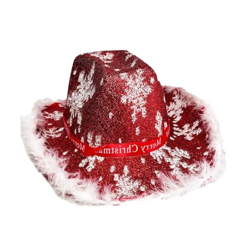 Glitzernde Weihnachtsmütze, Festival, Cowboyhut, Kostümzubehör, flacher Hut Glitzernde Weihnachtsmütze, Festival, Cowboyhut, Kostümzubehör, flacher Hut von Kalttoy