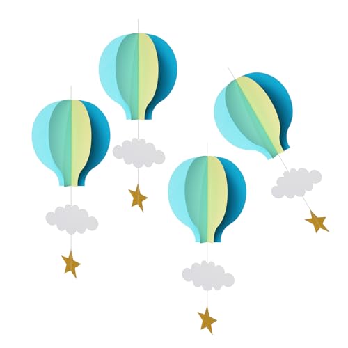 Heißluftballon-Papieranhänger, 4 Stück, für Geburtstag, Party, Hochzeit, Innenbereich, Heimdekoration, Deckendekoration, Ornament, Partyzubehör Heißluftballon-Papieranhänger, 4 Stück, für Geburtstag, Party, Hochzeit, Innenbereich, Heimdekoration, Deckendekoration, Ornament, Partyzubehör von Kalttoy