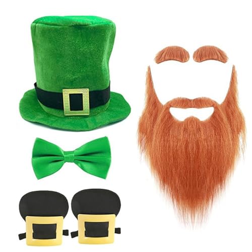 Kalttoy StPatrick Day Bart-Hut, Fliege, Kostüm-Set für Familientreffen, Karneval, Party, Feier, Requisiten, irischer Urlaub Kalttoy StPatrick Day Bart-Hut, Fliege, Kostüm-Set für Familientreffen, Karneval, Party, Feier, Requisiten, irischer Urlaub von Kalttoy