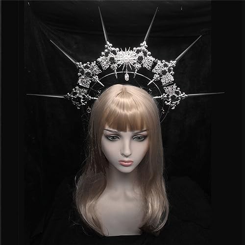 Kalttoy SunGoddess Haarreif mit Krone, Vintage-Stil, Jungfrau-Mary-HaloHaarband, Halloween-Party-Kostüm-Set, Dame Kopfschmuck Kalttoy SunGoddess Haarreif mit Krone, Vintage-Stil, Jungfrau-Mary-HaloHaarband, Halloween-Party-Kostüm-Set, Dame Kopfschmuck von Kalttoy