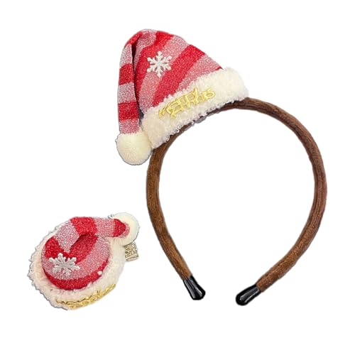 Kalttoy Weihnachtsmannmütze, Stirnband, Haarnadel, Plüsch, Schneeflocke, Haarreif, lustige Kopfbedeckung von Kalttoy