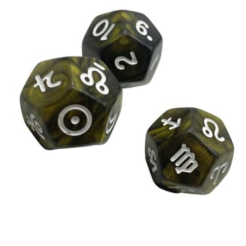 Mystische D12 Glitzer-Würfel, professionell, ausgewogene Wahrsagungswürfel, 3 Stück Mystische D12 Glitzer-Würfel, professionell, ausgewogene Wahrsagungswürfel, 3 Stück von Kalttoy