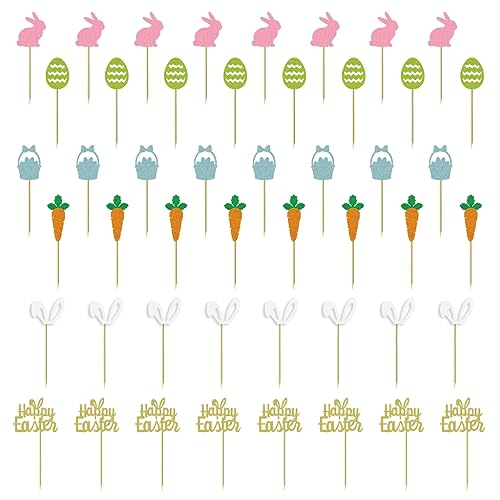 Oster-Kuchenaufsätze, Osterhasen-Form, für Kinder, Jungen, Mädchen, Geburtstagsparty, 48 Stück Oster-Kuchenaufsätze, Osterhasen-Form, für Kinder, Jungen, Mädchen, Geburtstagsparty, 48 Stück von Kalttoy