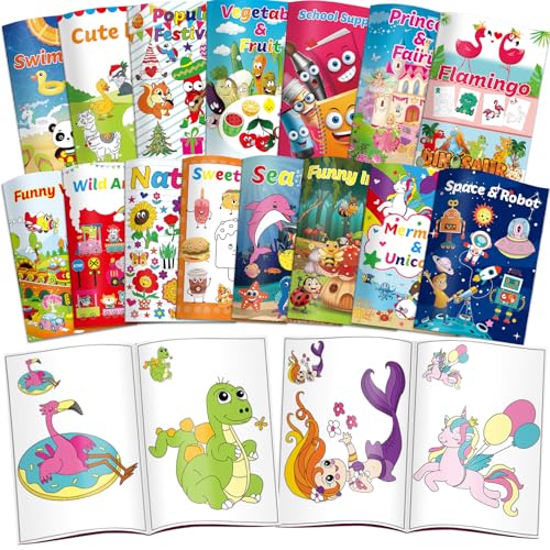 Kalysky 15 Malbücher für Kinder, 21.6x15cm Malbuch Kinder mit Farbführer, Mitgebsel Kindergeburtstag Hochzeiten Gastgeschenke, Kleine Massenmalbbuch für Kleinkinder im Alter von 2-8 Jahren Kalysky 15 Malbücher für Kinder, 21.6x15cm Malbuch Kinder mit Farbführer, Mitgebsel Kindergeburtstag Hochzeiten Gastgeschenke, Kleine Massenmalbbuch für Kleinkinder im Alter von 2-8 Jahren von Kalysky