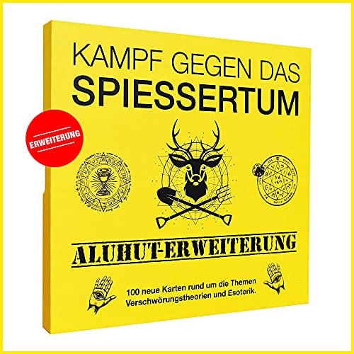 KAMPFHUMMEL Kampf gegen das Spiessertum - Aluhut Erweiterung mit 100 neuen Spielkarten. Die 2. Erweiterung des fiesen Kartenspiels. von KAMPFHUMMEL