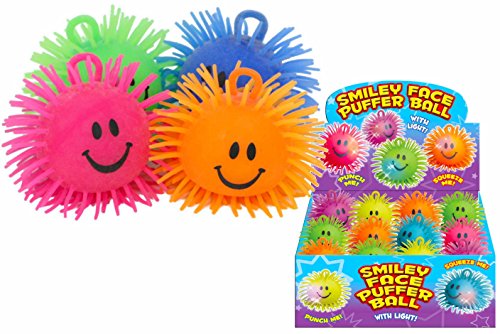 KandyToys TY4172 Smiley Face 10cm Puffer Ball mit Licht 1 von 4 Farben Sortiert von KandyToys