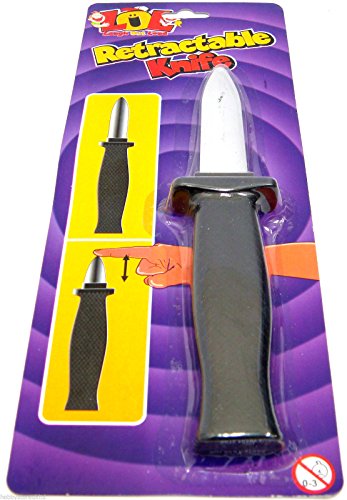 Versenkbare Messer Fake Messer Knive Plastik Dagger Schieben Sie Spielzeug Zauberei Messer Neu von KandyToys