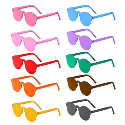 Party Sonnenbrillen – 10 Stück Herzbrillen & Hippie Brillen, Herz Sonnenbrille Set, Lustige Brillen für Karneval, Fasching, Geburtstag, Fotorequisiten für Kinder & Erwachsene von Kangtaixin