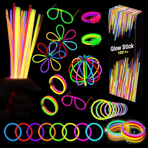 Knicklichter Party Set - 100 Leuchtstäbe Kinder mit 122 Verbinder für Neon Party Kindergeburtstag Party Deko,Feuerwerk Party Knicklichter Party Set - 100 Leuchtstäbe Kinder mit 122 Verbinder für Neon Party Kindergeburtstag Party Deko,Feuerwerk Party von Kangtaixin