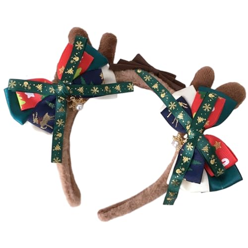 Festival Weihnachten Elch Haarband / Haarnadel Weihnachten für Pferdeschwanz Pony Haarnadeln für Teenager Kinder Bär Handtasche Weihnachten Stirnbänder für Erwachsene Weihnachten Stirnbänder für von Kaohxzklcn