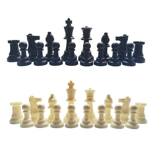 Internationale Schachfiguren aus Kunststoff, 32 Stück, Schachfiguren, Spielfiguren, Turniere, Schachbrett, Zubehör, Turnier, Schachspieler, Schachzubehör von Kaohxzklcn