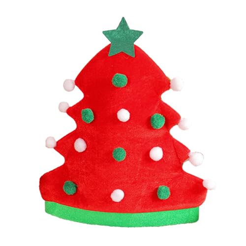 Kaohxzklcn Weihnachtsmütze, kreativer Plüsch-Weihnachtsbaumhut, Dekoration, Kostümmütze für Erwachsene und Kinder, Zuhause, Neujahr, Partyzubehör, Weihnachtsmützen für Kinder von Kaohxzklcn