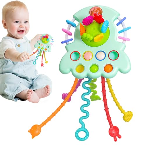 Kapaunn Geschicklichkeitsspielzeug mit Zugschnur für Neugeborene,Sensorisches Spielzeug zum Aufbau von Fähigkeiten | Zahnen und motorische Fähigkeiten, pädagogisches sensorisches Montessori-Spielzeug von Kapaunn
