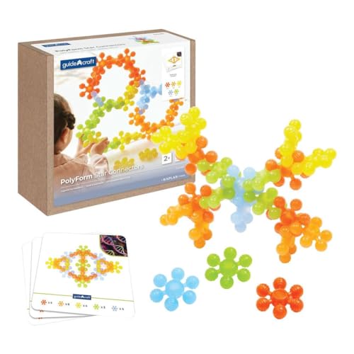 Kaplan Early Learning PolyForm Star Connectors - 35 Stück, ineinandergreifende Blöcke, offenes Bauspielzeug, Feinmotorik Manipulative für Kleinkinder ab 2 Jahren von Kaplan