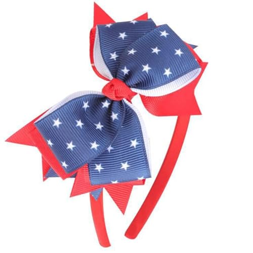 Kapmore Patriotisches Haarband mit Schleife, modisch, festlich, rutschfest, für Unabhängigkeitstag von Kapmore