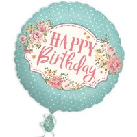 Folienballon "Happy Birthday" im Vintage-Design, Ø46cm Folienballon "Happy Birthday" im Vintage-Design, Ø46cm von Karaloon GmbH