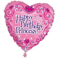 Folienballon in Herzform, Happy Birthday Princess, 38cm x 39cm Folienballon in Herzform, Happy Birthday Princess, 38cm x 39cm von Karaloon GmbH