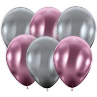 Glänzende Latexballons in rosa und silber, 9 Stück, 20cm Glänzende Latexballons in rosa und silber, 9 Stück, 20cm von Karaloon GmbH