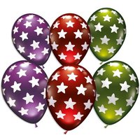 Bunte Ballons mit weißen Sternen, im 6er Pack Bunte Ballons mit weißen Sternen, im 6er Pack von Karaloon