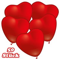 Herzluftballons in Rot, für Helium geeignet, 50 Herz Ballons, 50cm Herzluftballons in Rot, für Helium geeignet, 50 Herz Ballons, 50cm von Karaloon