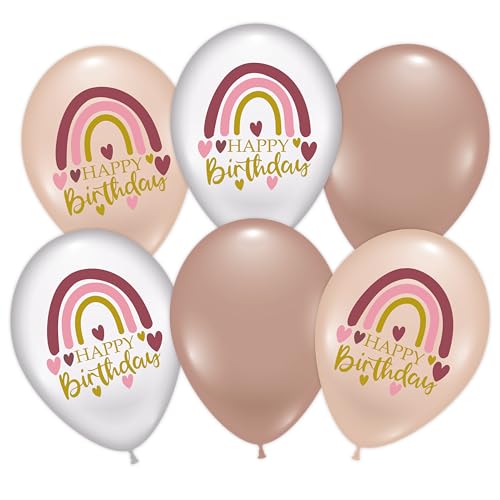 6 Ballons Happy Birthday Boho von Karaloon