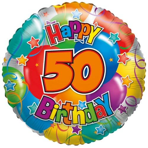 Karaloon F81050P Folienballon Happy Birthday 50 I 45 cm I Party Luftballons Geburtstag I Helium Ballons I Happy Birthday Ballon zum 50. Geburtstag Karaloon F81050P Folienballon Happy Birthday 50 I 45 cm I Party Luftballons Geburtstag I Helium Ballons I Happy Birthday Ballon zum 50. Geburtstag von Karaloon