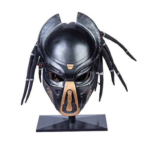 Karc Predator Mask Movie Game 1:1 Helm Harz Schwarz Relica für Herren Halloween Cosplay Kostüm von Karc