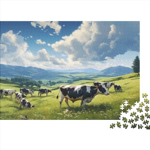 Cattle 1000 Pieces Puzzle for Adults Teenagers Game Toy Gift DIY Kit Family Puzzle for Children and Adult Gifts Home Decor 1000pcs (75x50cm) von KarfRi