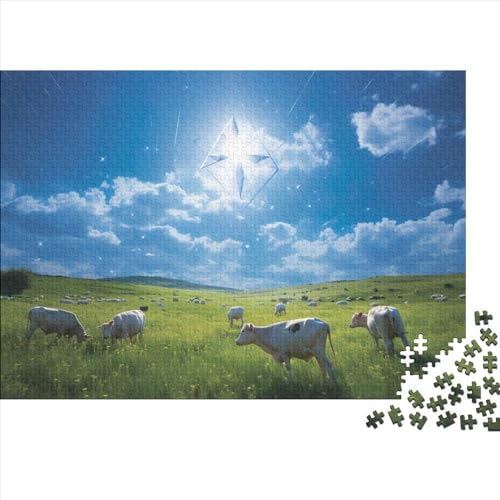 Cattle 1000 Pieces Puzzle for Adults Teenagers Game Toy Gift DIY Kit Relaxation Puzzle Games for Children and Adult Gifts Home Decor 1000pcs (75x50cm) von KarfRi