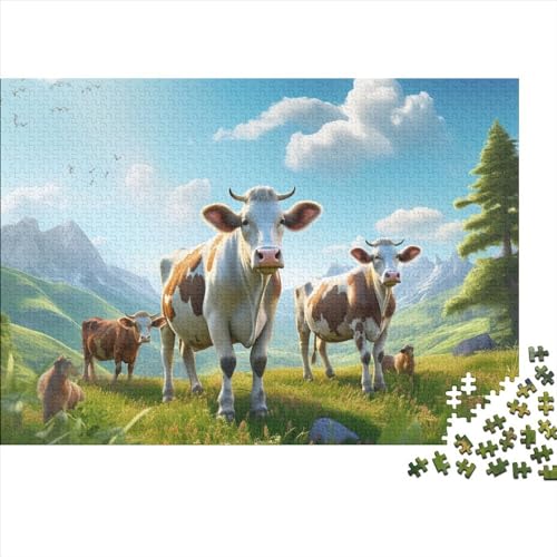Cattle 1000 Pieces Puzzles for Adults and Children from 14 Years Game Toy Gift DIY Kit Family Puzzle for Children and Adult Gifts Home Decor 1000pcs (75x50cm) von KarfRi