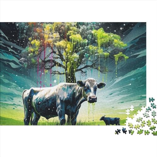 Cattle 1000 Pieces Puzzles for Adults and Children from 14 Years Game Toy Gift DIY Kit Relaxation Puzzle Games for Children and Adult Gifts Home Decor 1000pcs (75x50cm) von KarfRi