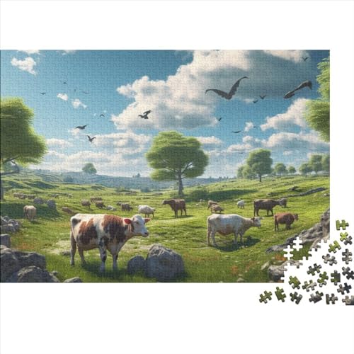 Cattle 1000 Pieces Puzzles for Adults and Children from 14 Years Wooden ToyGift DIY Kit Relaxation Puzzle Games for Children and Adult Gifts Home Decor 1000pcs (75x50cm) von KarfRi