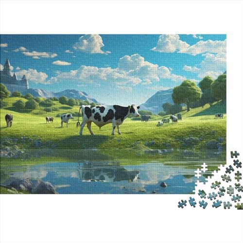 Cattle Puzzle 1000 Pieces for Adults and Children from 14 Years Unique Gift DIY Kit Relaxation Puzzle Games for Children and Adult Gifts Home Decor 1000pcs (75x50cm) von KarfRi