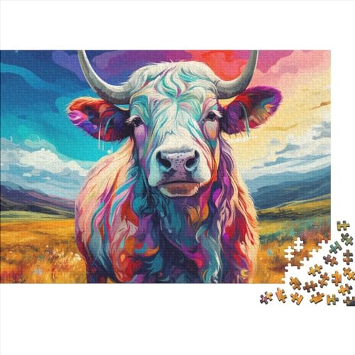 Cattle Puzzle 1000 Pieces for Adults and Children from 14 Years Wooden ToyGift DIY Kit Relaxation Puzzle Games for Children and Adult Gifts Home Decor 1000pcs (75x50cm) von KarfRi