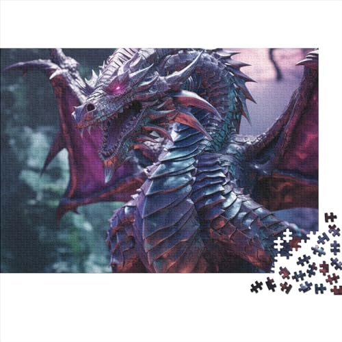 Dragon 1000 Pieces Puzzle for Adults and Children from 14 Years Unique Gift DIY Kit Family Puzzle for Children and Adult Gifts Home Decor 1000pcs (75x50cm) von KarfRi