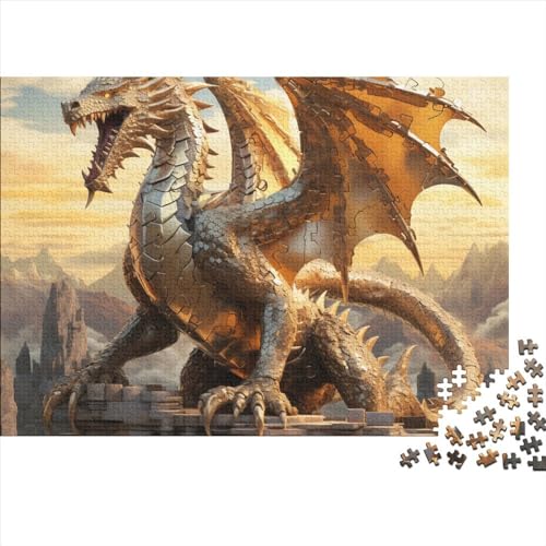 Dragon 1000 Pieces Puzzle for Adults and Children from 14 Years Unique Gift DIY Kit Relaxation Puzzle Games for Children and Adult Gifts Home Decor 1000pcs (75x50cm) von KarfRi