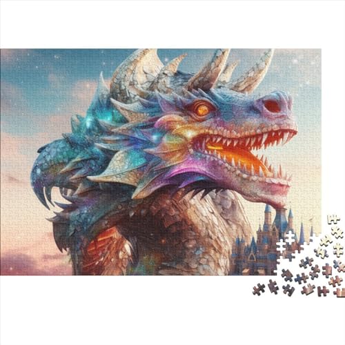 Dragon 1000 Pieces Puzzles for Adults and Children from 14 Years Unique Gift DIY Kit Family Puzzle for Children and Adult Gifts Home Decor 1000pcs (75x50cm) von KarfRi