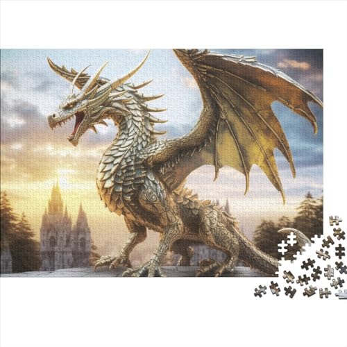 Dragon 1000 Pieces Puzzles for Adults and Children from 14 Years Wooden ToyGift DIY Kit Relaxation Puzzle Games for Children and Adult Gifts Home Decor 1000pcs (75x50cm) von KarfRi