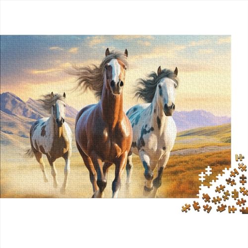 Horses 1000 Pieces Puzzle for Adults Teenagers Unique Gift DIY Kit Relaxation Puzzle Games for Children and Adult Gifts Home Decor 1000pcs (75x50cm) von KarfRi