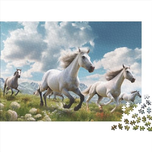 Horses 1000 Pieces Puzzle for Adults and Children from 14 Years Game Toy Gift DIY Kit Relaxation Puzzle Games for Children and Adult Gifts Home Decor 1000pcs (75x50cm) von KarfRi