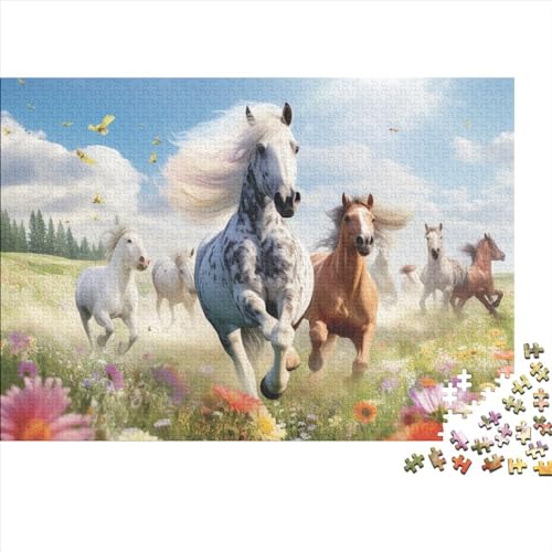 Horses 1000 Pieces Puzzles for Adults and Children from 14 Years Game Toy Gift DIY Kit Family Puzzle for Children and Adult Gifts Home Decor 1000pcs (75x50cm) von KarfRi