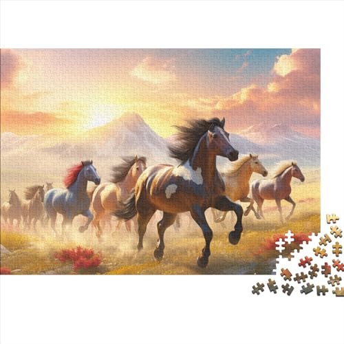 Horses 1000 Pieces Puzzles for Adults and Children from 14 Years Game Toy Gift DIY Kit Mental Exercise Puzzle for Children and Adult Gifts Home Decor 1000pcs (75x50cm) von KarfRi