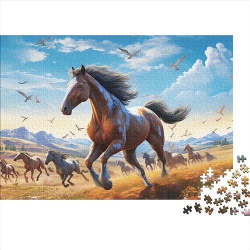 Horses 1000 Pieces Puzzles for Adults and Children from 14 Years Game Toy Gift DIY Kit Mental Exercise Puzzle for Children and Adult Gifts Home Decor 1000pcs (75x50cm) von KarfRi