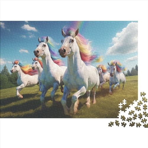 Horses Puzzle 1000 Pieces for Adults Teenagers Wooden ToyGift DIY Kit Mental Exercise Puzzle for Children and Adult Gifts Home Decor 1000pcs (75x50cm) von KarfRi